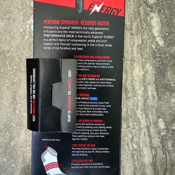 THORLOS EXPERIA ENERGY UNISEX LOW CUT COMPRESSION SOCKS SMALL - Picture 5 of 5